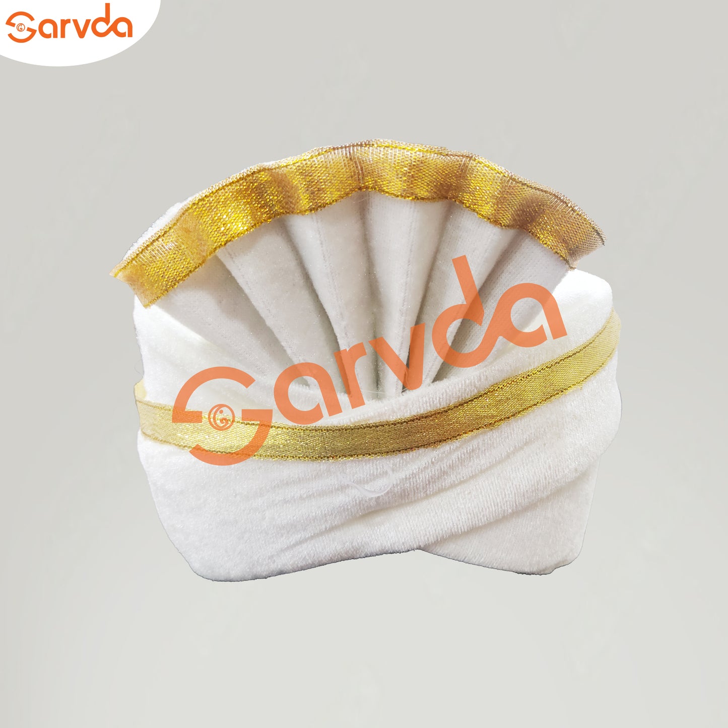 white safa/Pagri without lace - (Heavy shipping rate may be increase)