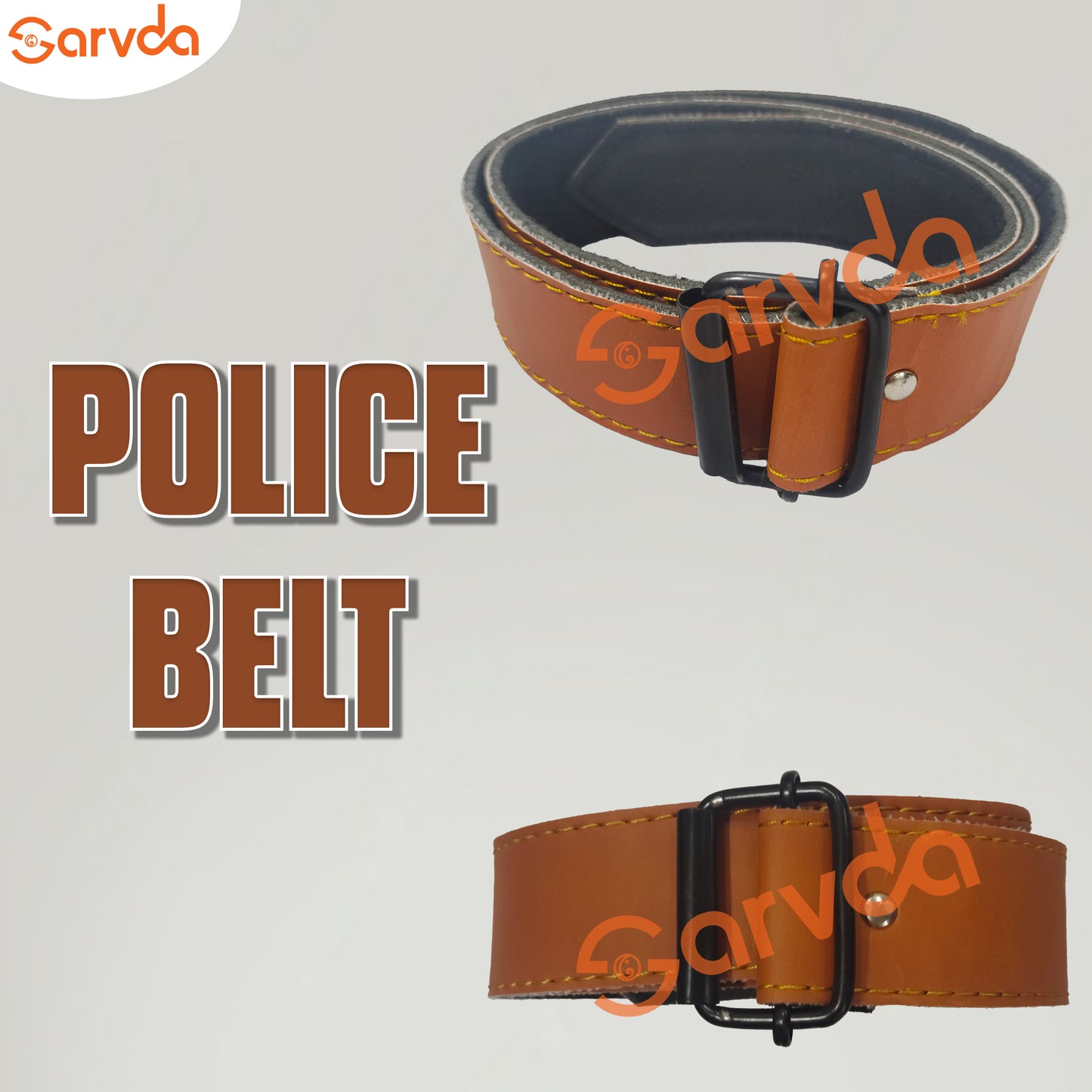 Police Belt - Brown (Pack of 6 pcs)