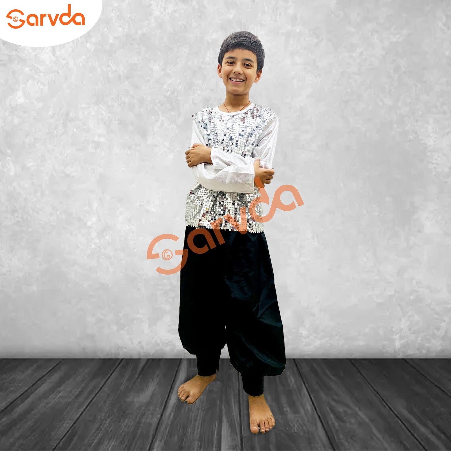 T Shirt Silver Sequence Costume