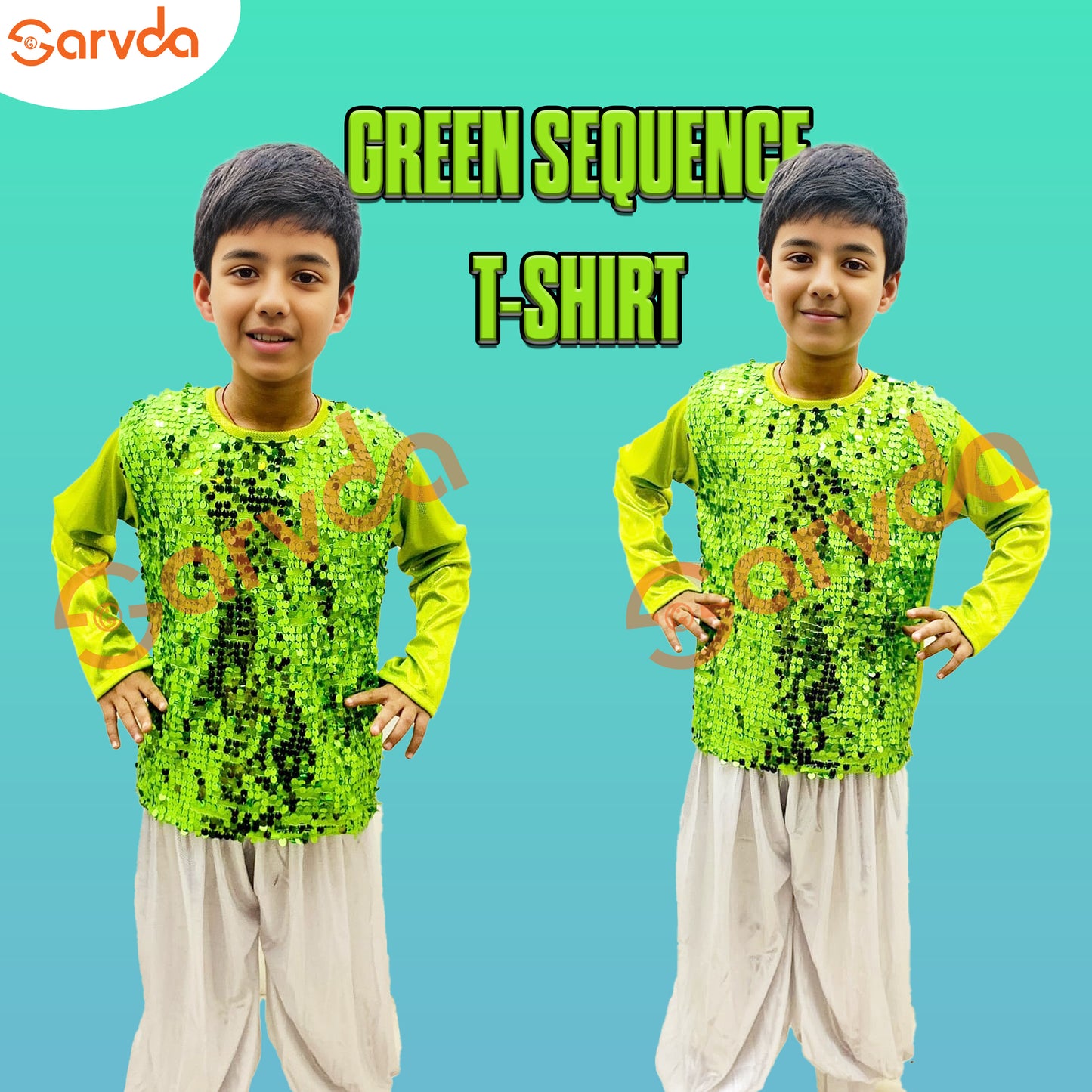 T-shirt Green Sequence Costume