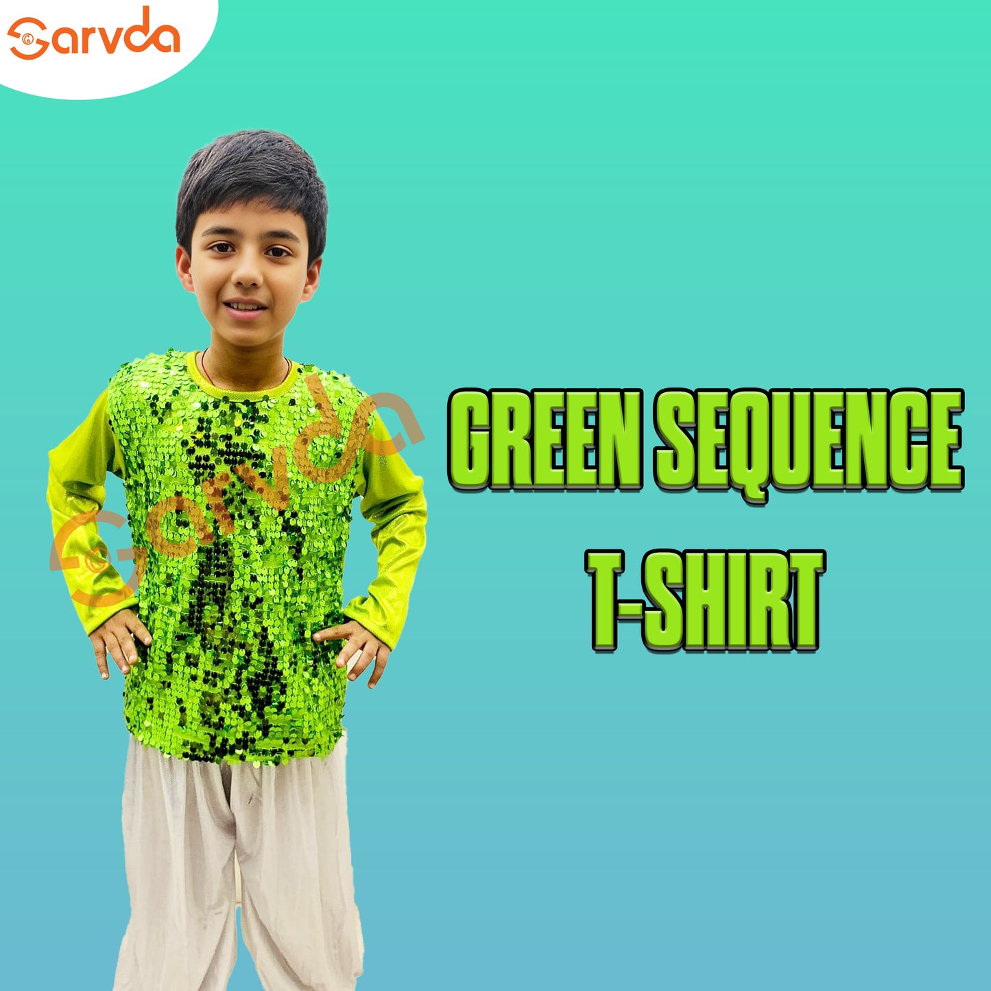 T-shirt Green Sequence Costume