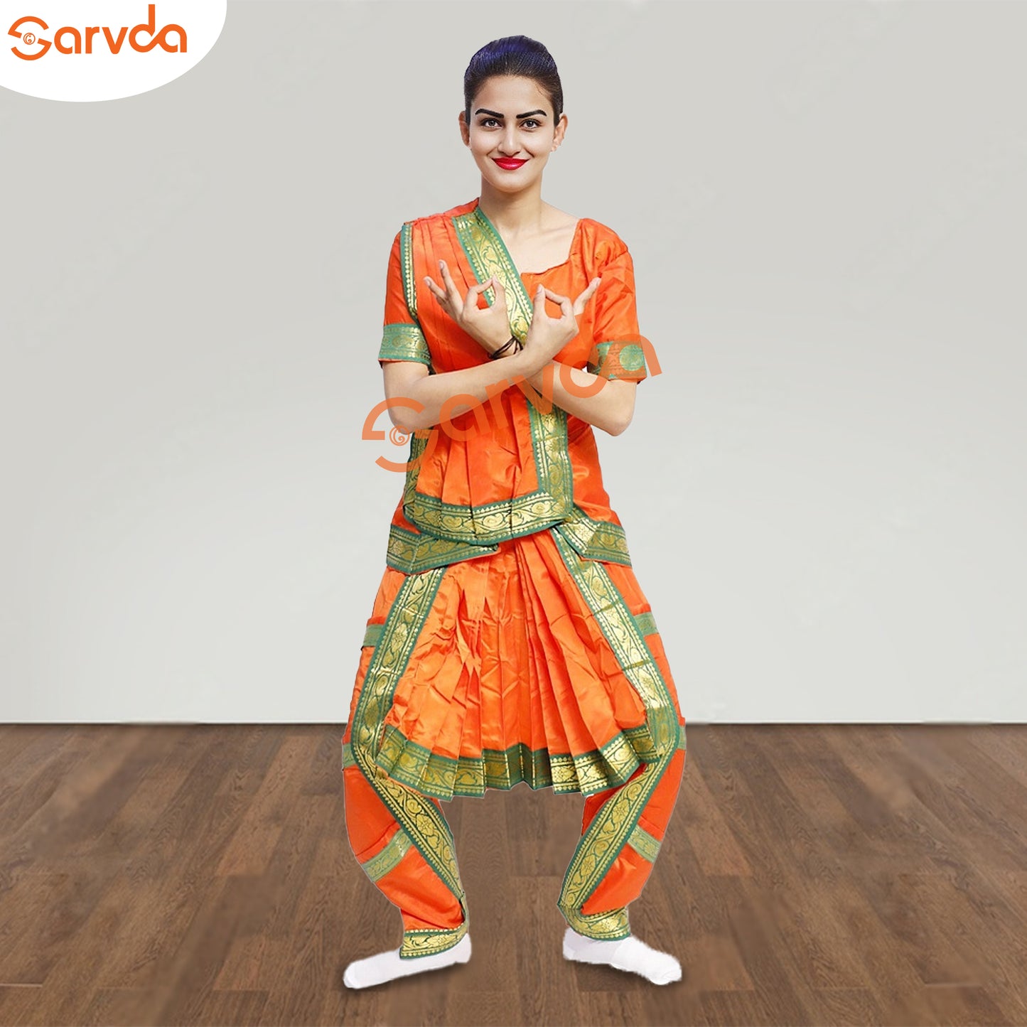 Bharatnatyam Dance Costume - Orange