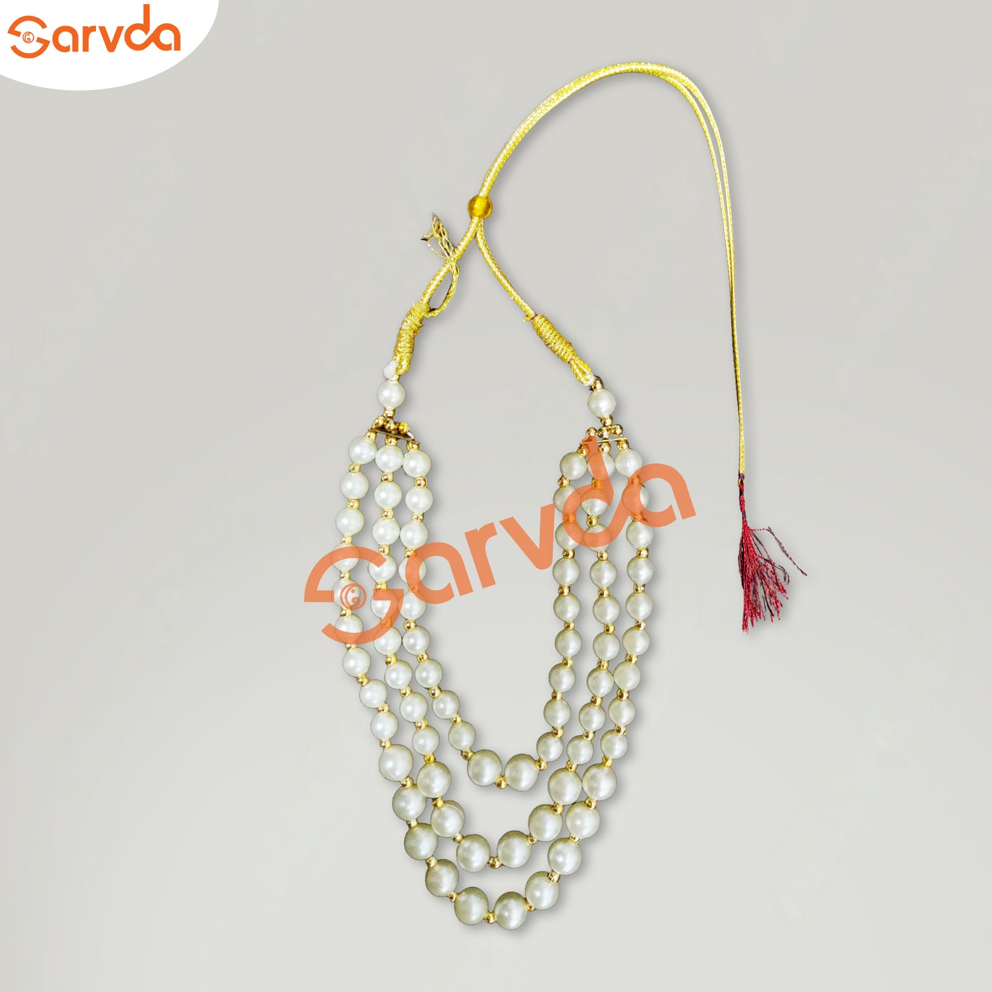 3 Layer mala - White moti