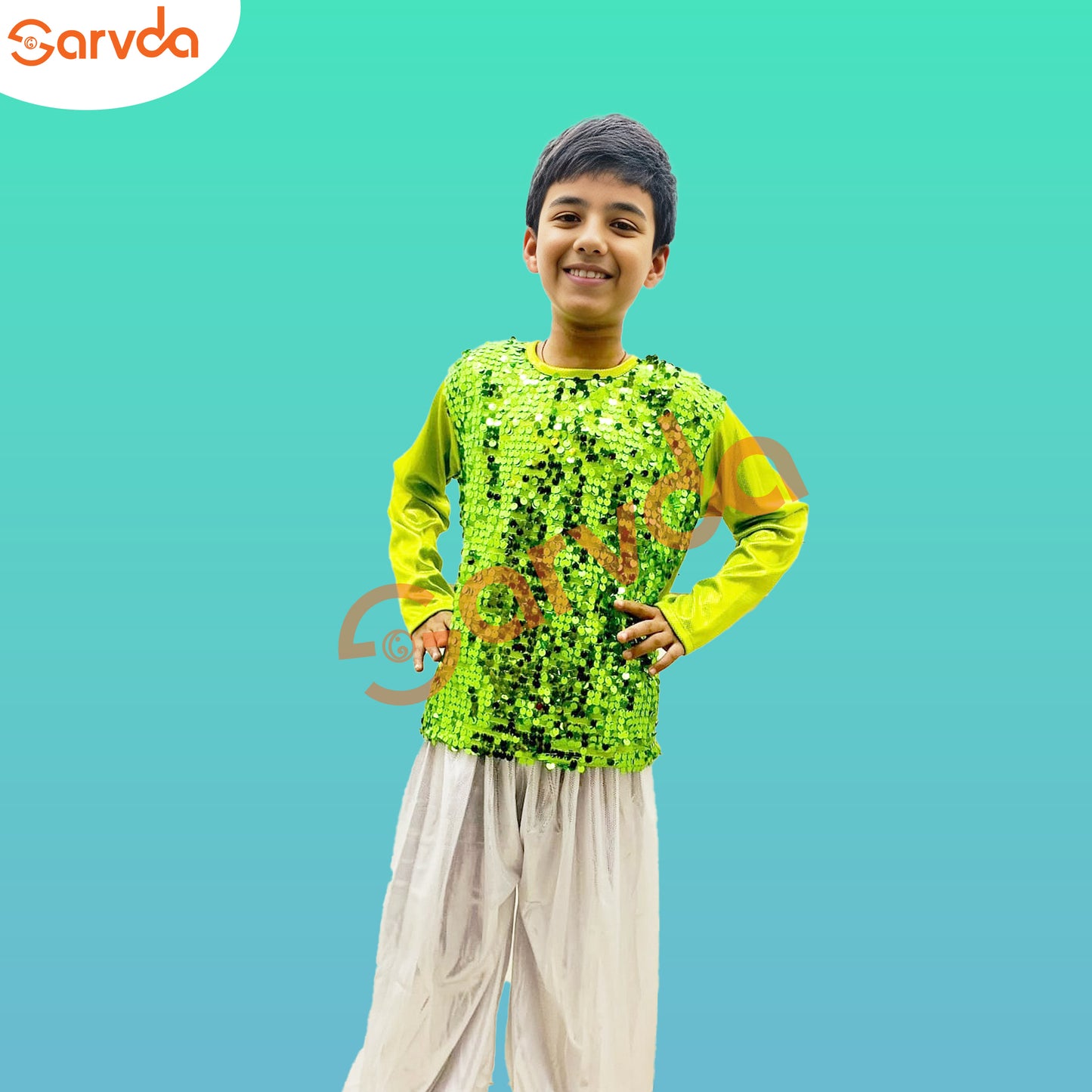 T-shirt Green Sequence Costume
