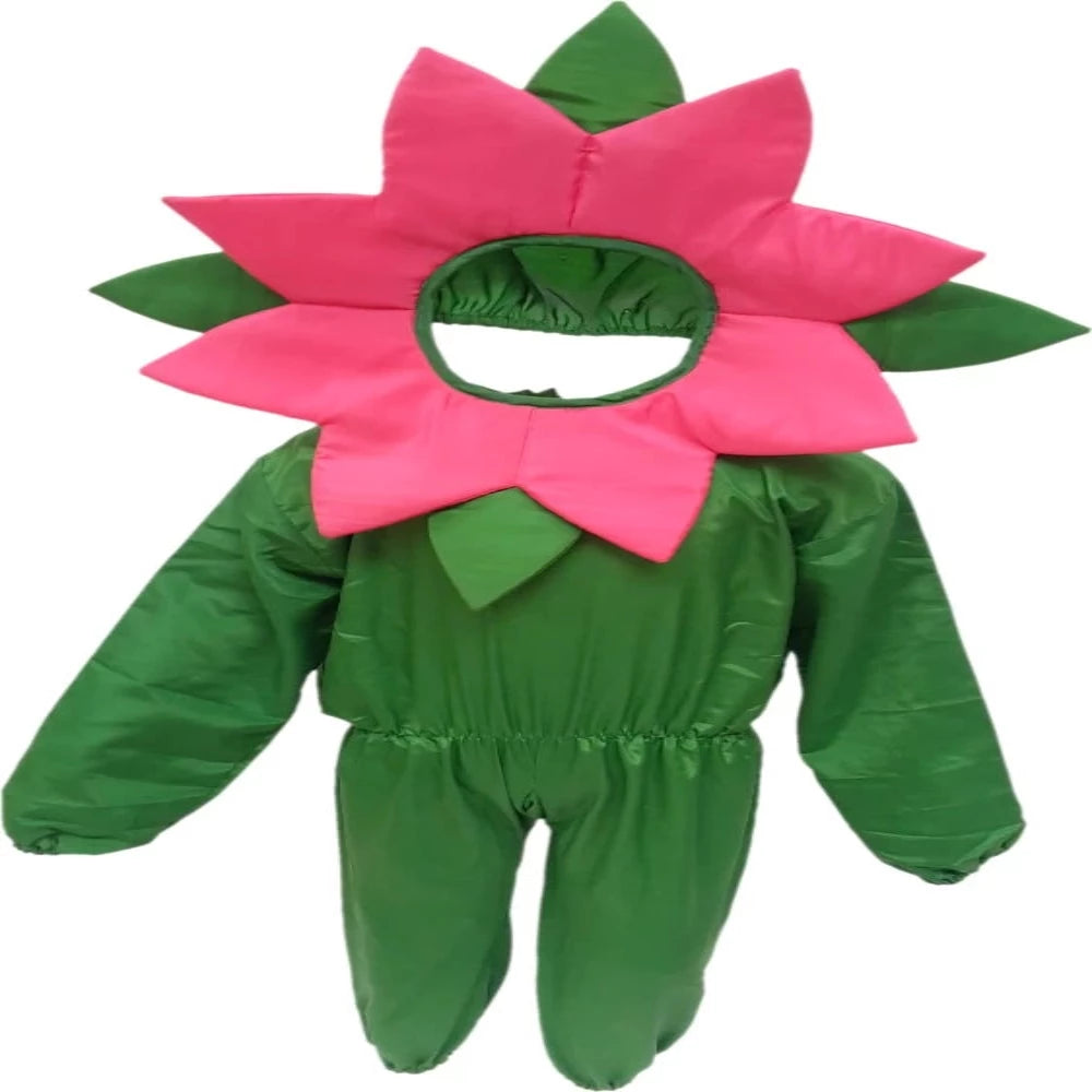 Pink - Single Layer flower Costume Cutout Without Jumpsuit