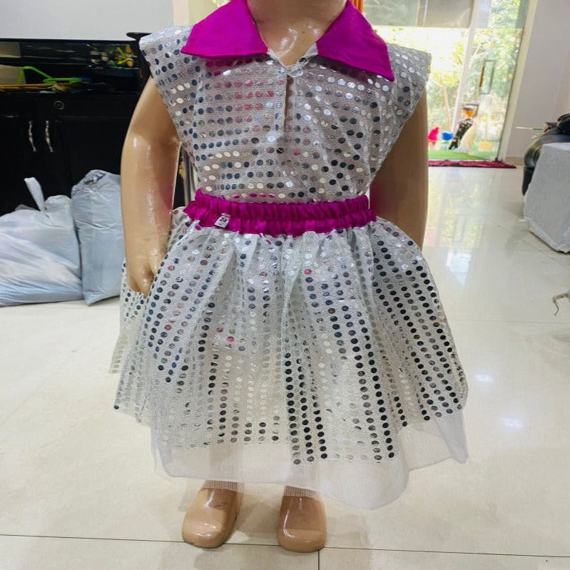 Western Pink Retro Girl Top- Skirt Set