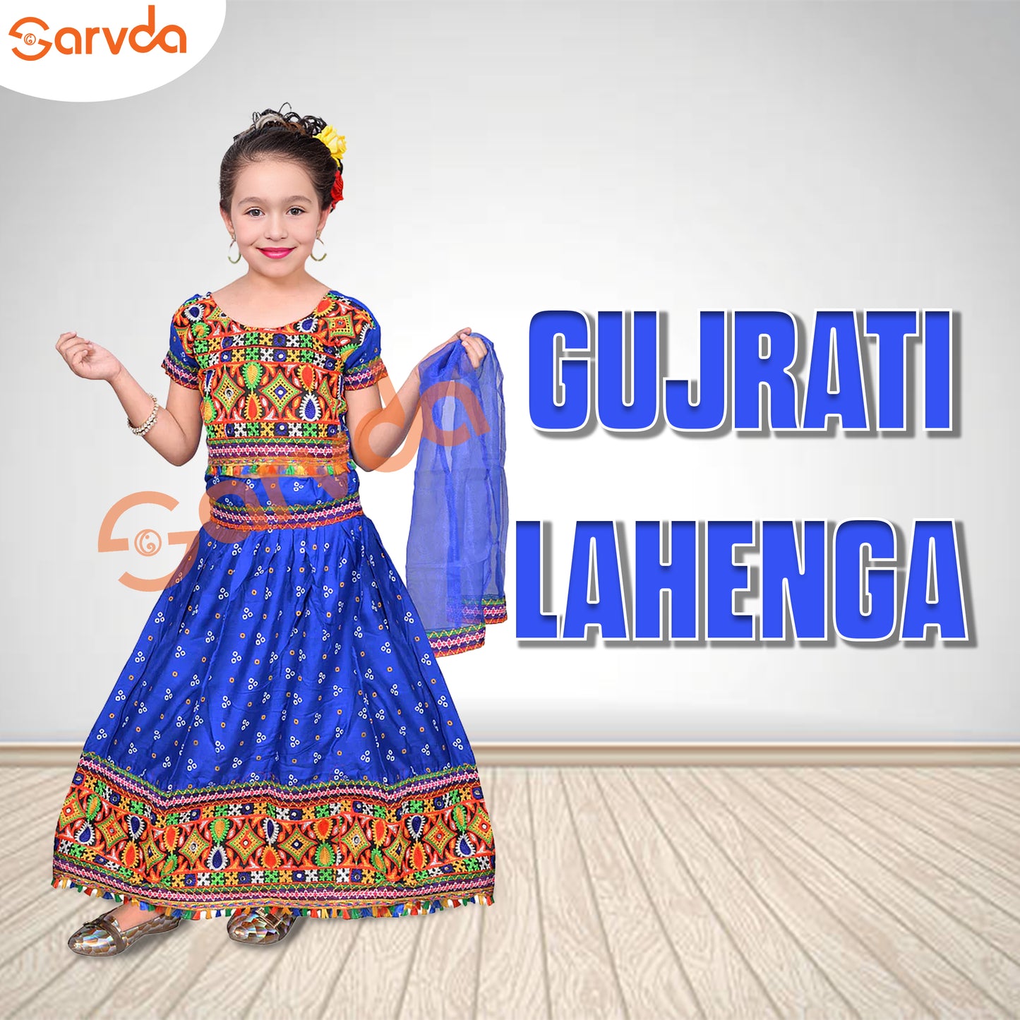 Gujrati Lahenga- Chaniya Choli (Blue)