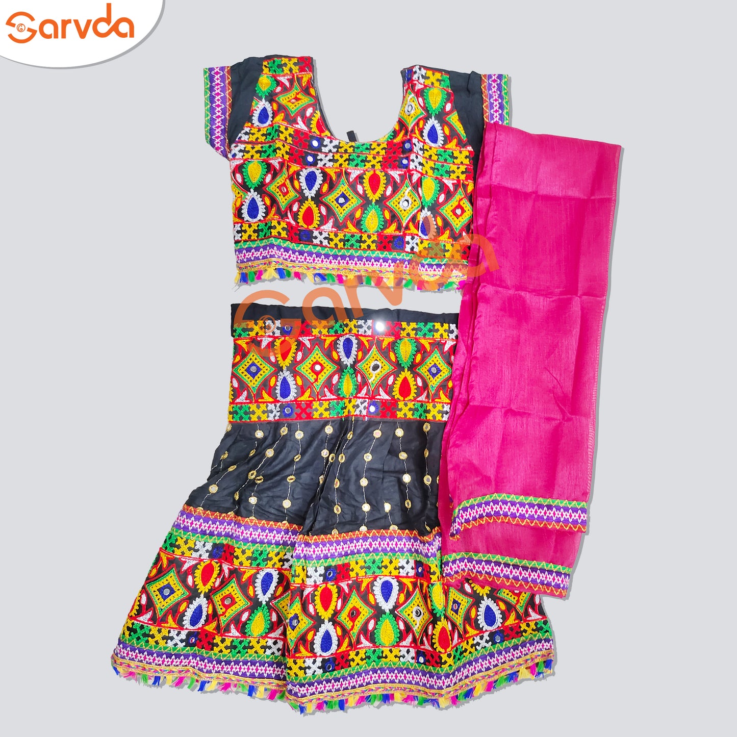 Mirror Lahenga choli - Black