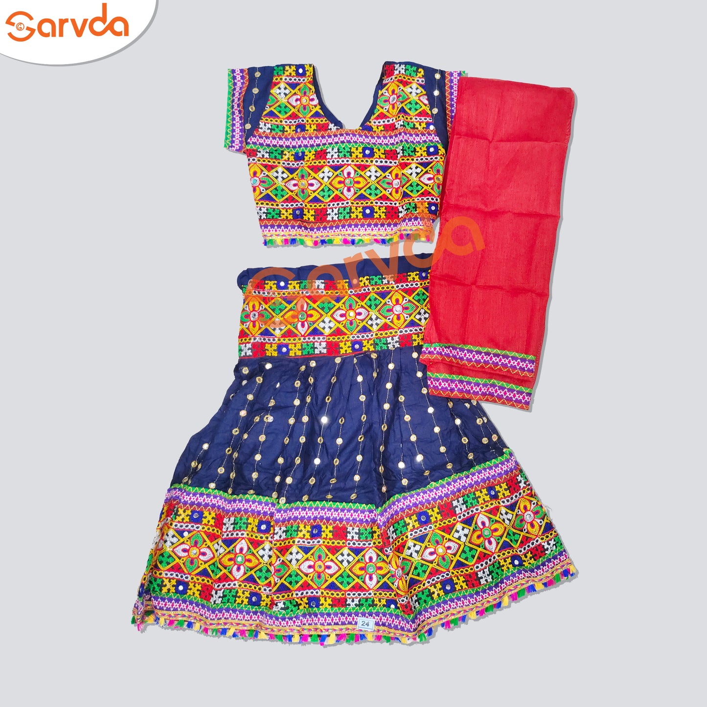 Mirror Lahenga choli -Blue