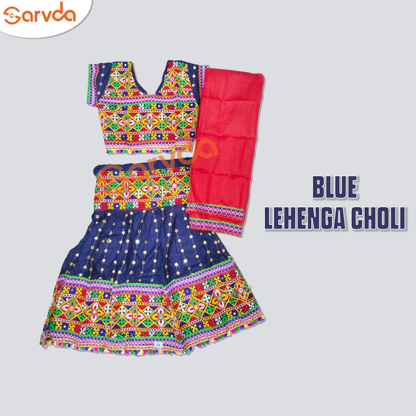 Mirror Lahenga choli -Blue