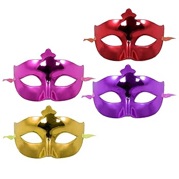 Full Plain Part Mask Pack of 12 - Assorted Colour