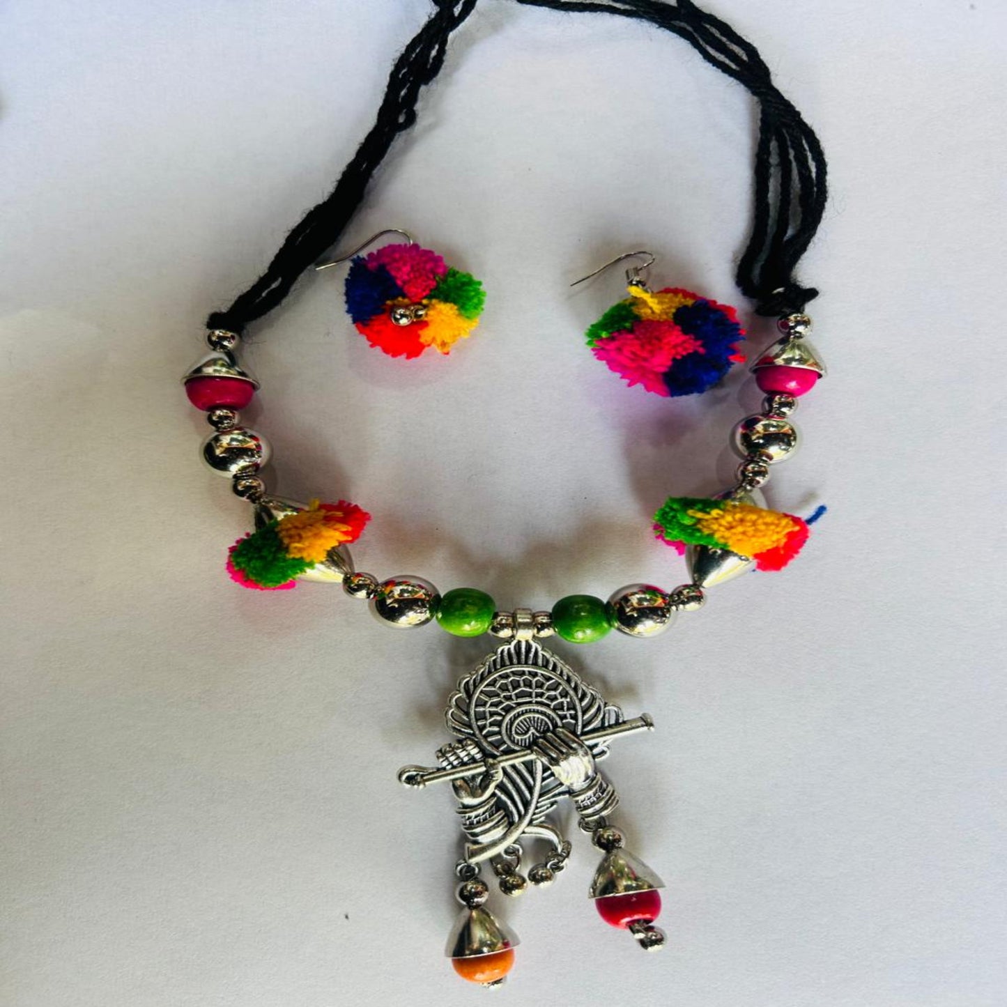 Garba Navratri Pom Pom Jewellery Set - 5 no