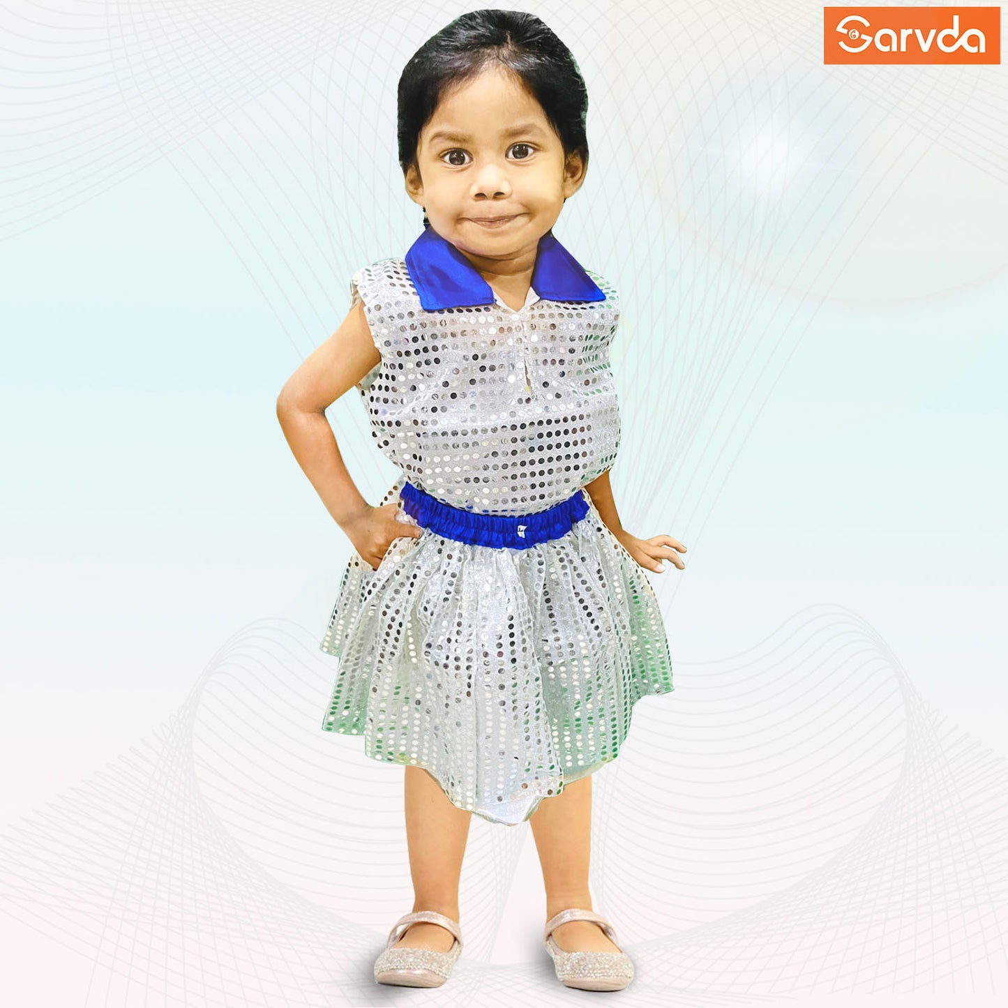 Western Blue Retro Girl Costume