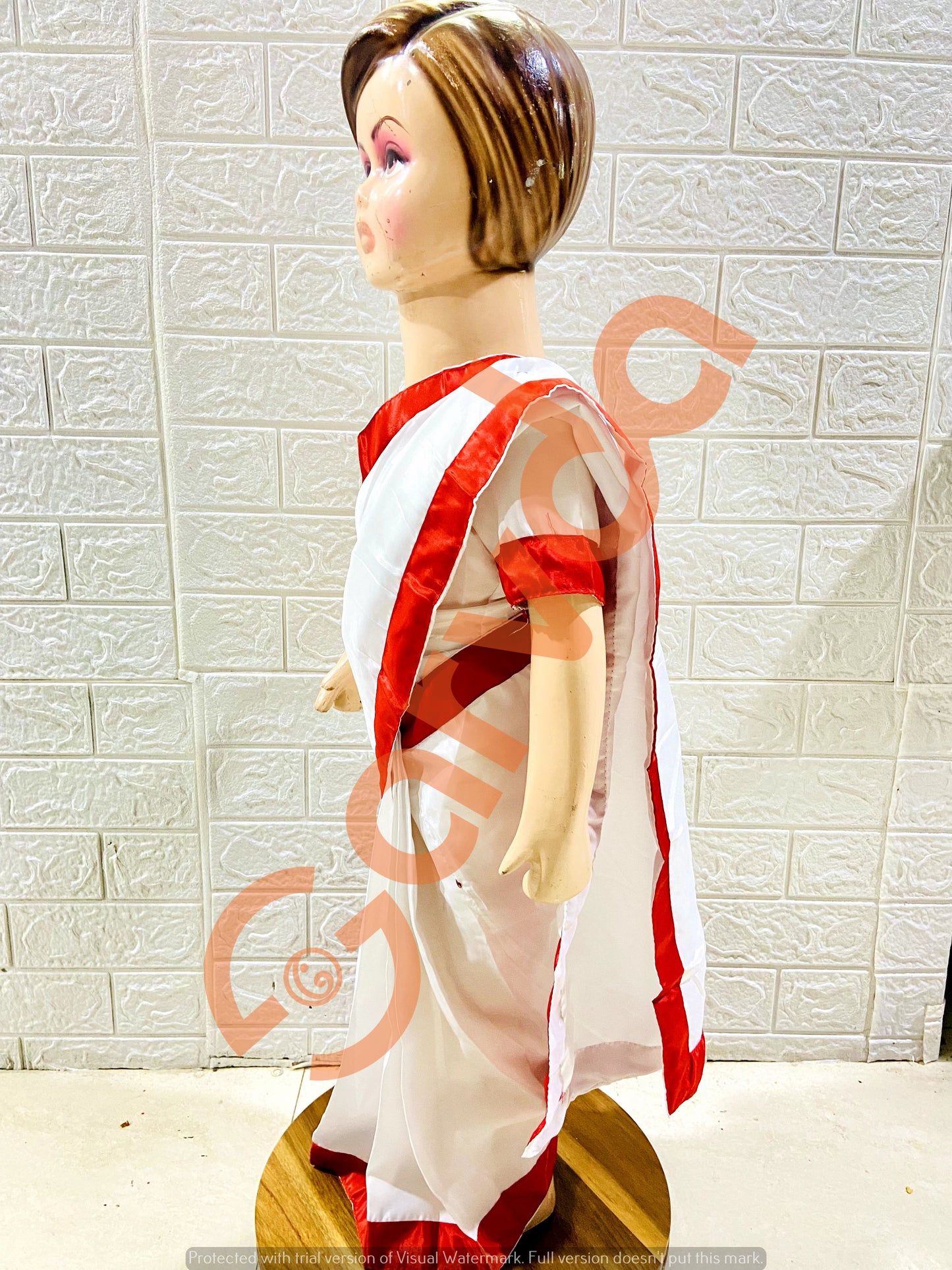 Red Border white Saree- Indira Gandhi/Sarojini Naidu