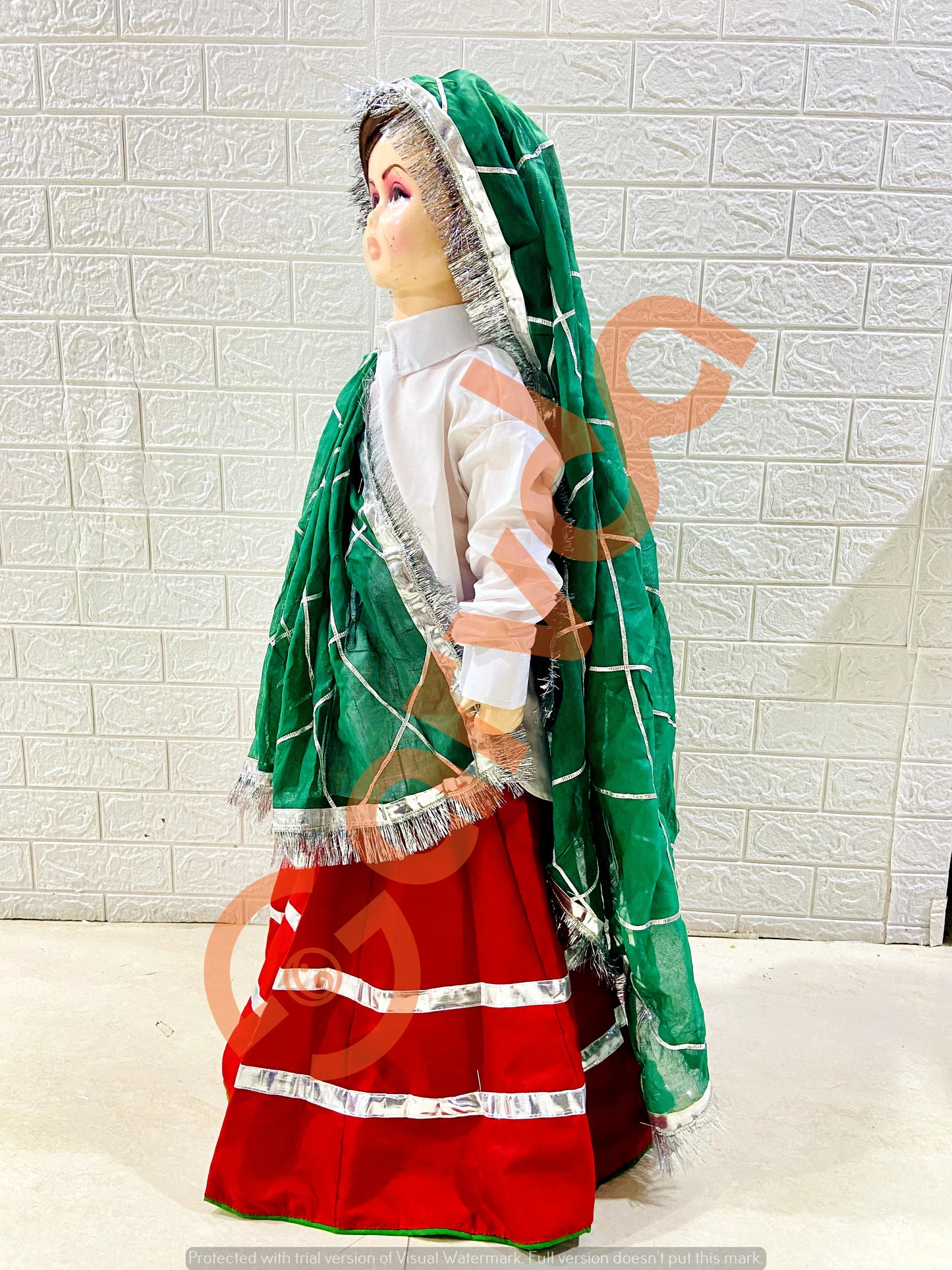 Haryanavi State Lehanga Full Costume Set- Lahenga, Kameej and Chunni - Random Color