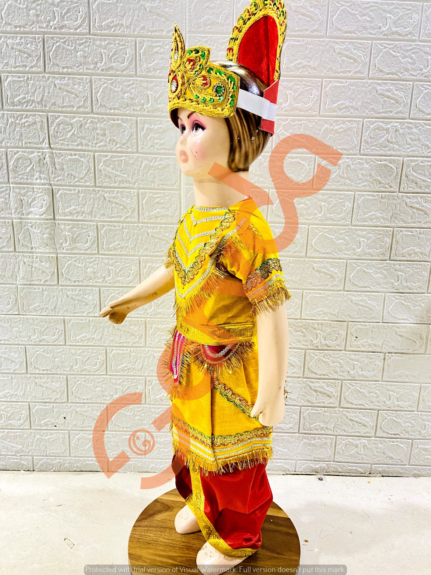 Raja/ Ram kids costume - Yellow Coat and Red Dhoti