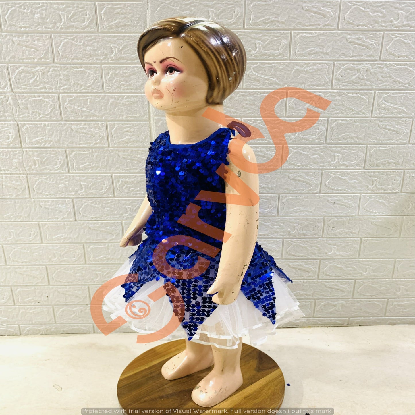 Blue Top and White Skirt Set for girl