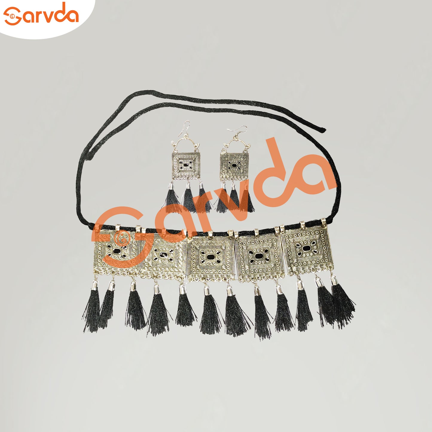 Gujrati/ Kalbelia Jewellery Set Black
