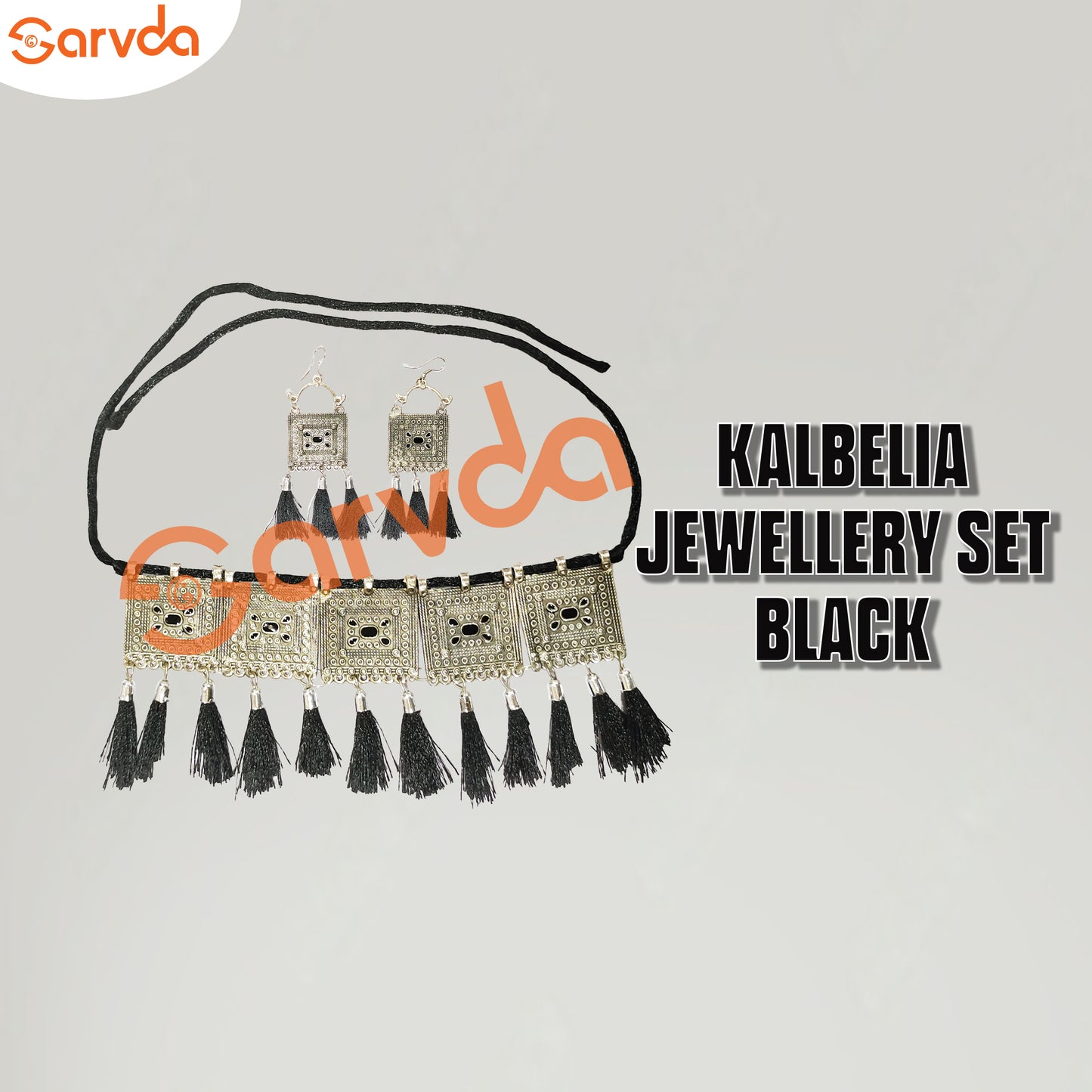 Gujrati/ Kalbelia Jewellery Set Black