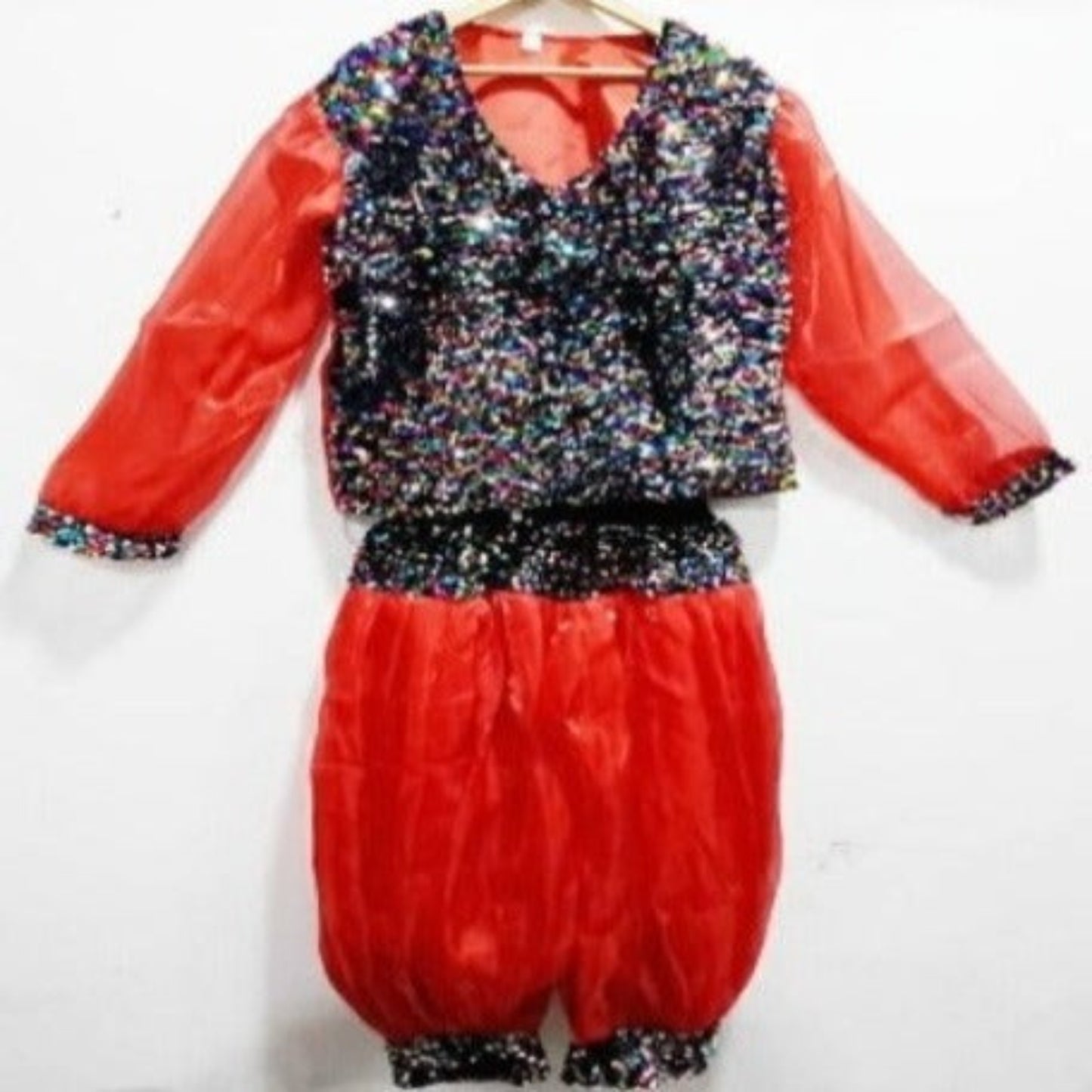 Red T-shirt and Herum with Multicolour Sequence