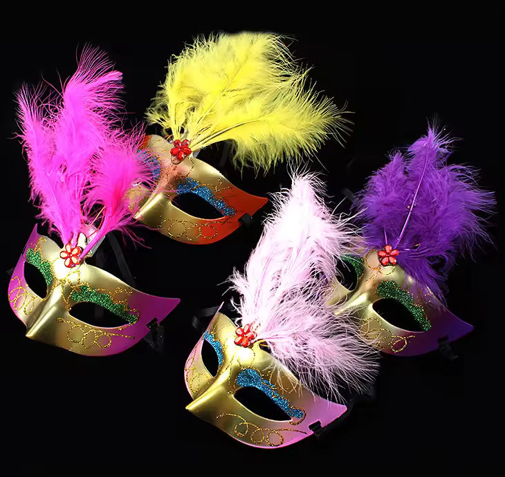 Party Mask Pack of 12 - Assorted Colour