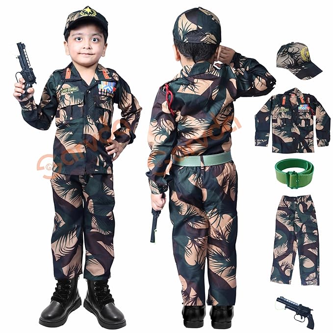 Sarvda Army Dress - With Accessories (Superfine fabric & perfect size)