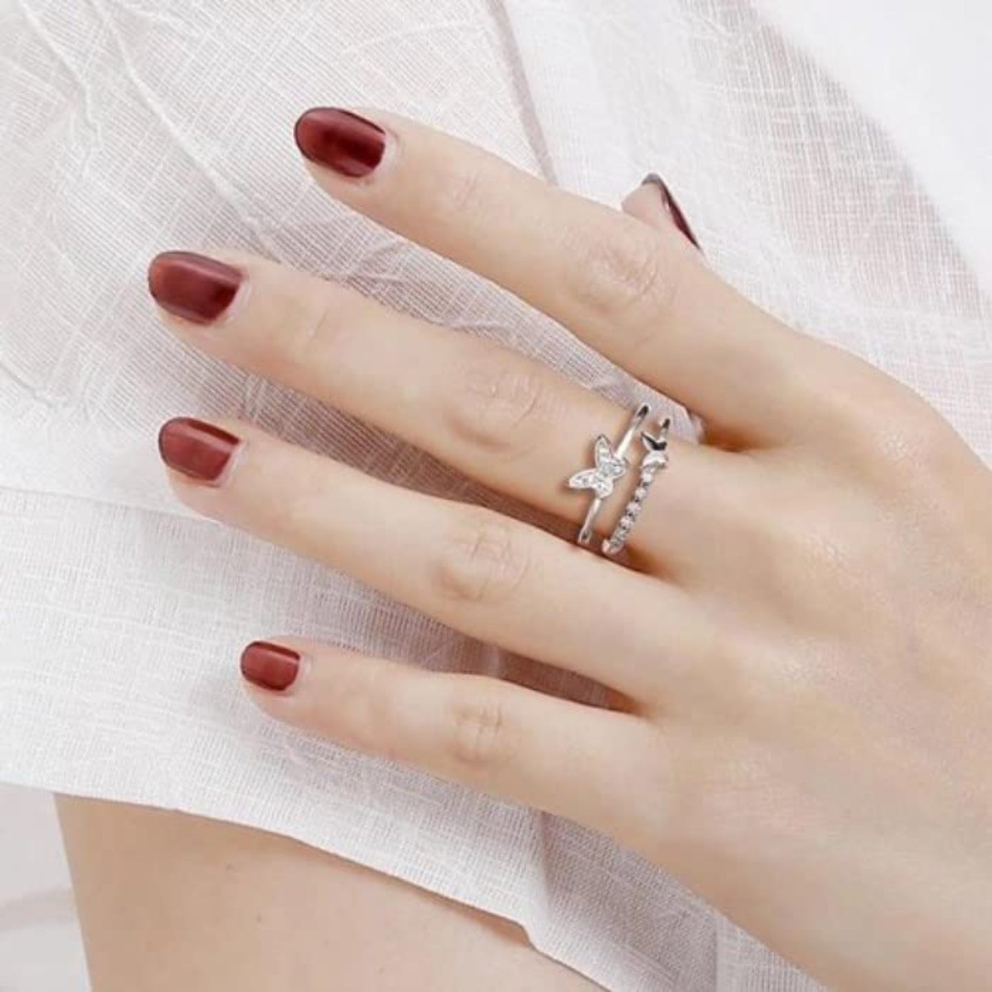 Double Butterfly Rings For Womens