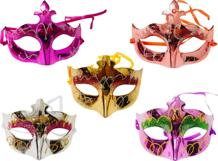 Plain Party Mask Pack of 12 - Assorted Colour