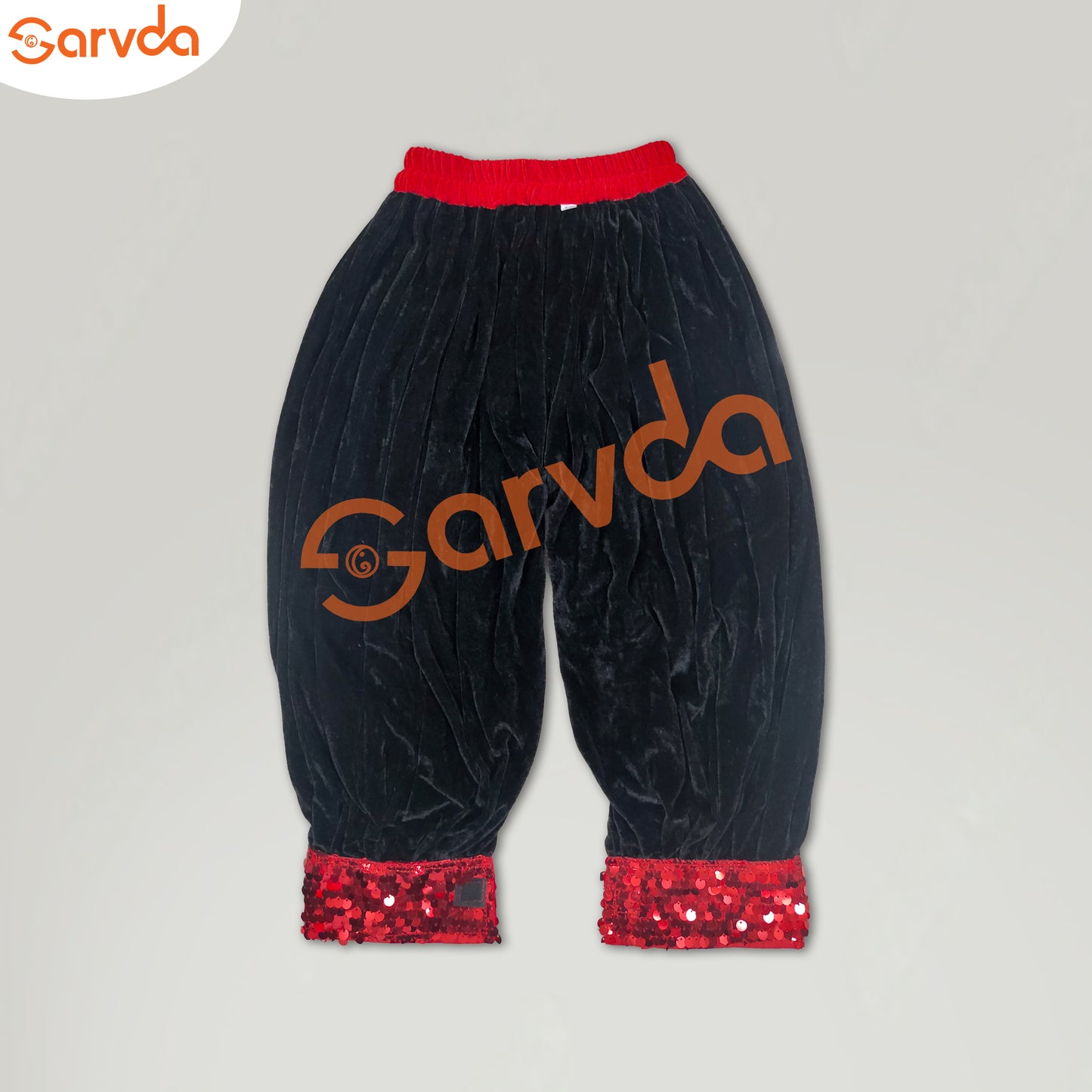 Red Sequence Shirt and Black Herum Set for Boys Western dress