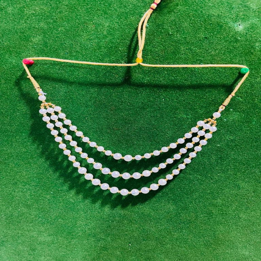 3 Layer mala - White moti