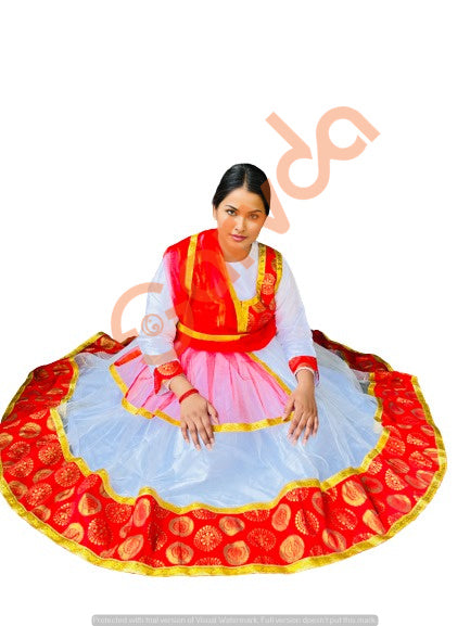 Premium quality Kathak Dance Dress Anarkali Style Kurta, Velvet Leggings and Dupptta - Women and girls