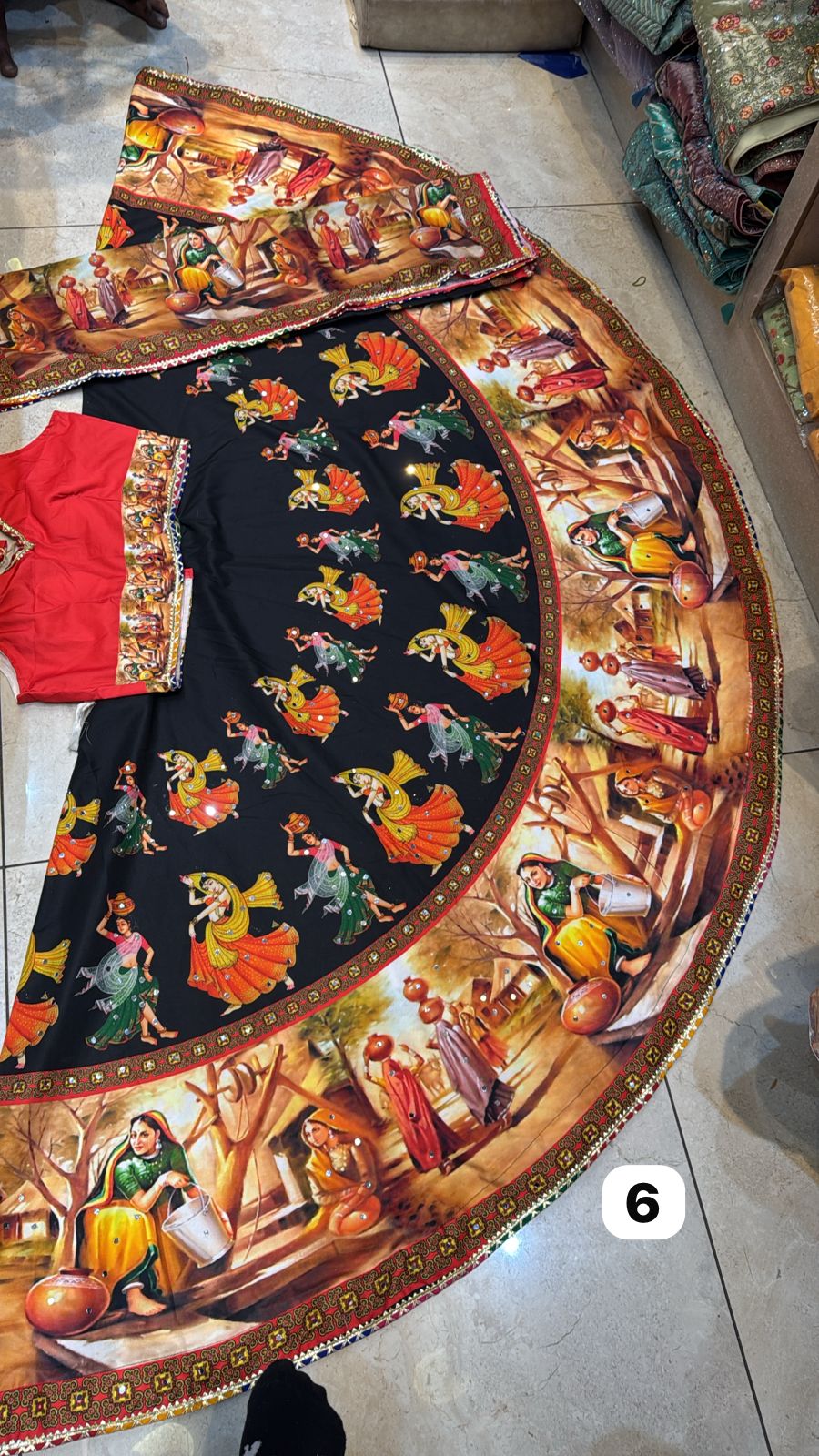 360 Lahenga Cotton Fabric Digital Print -0P (Assorted Colour)