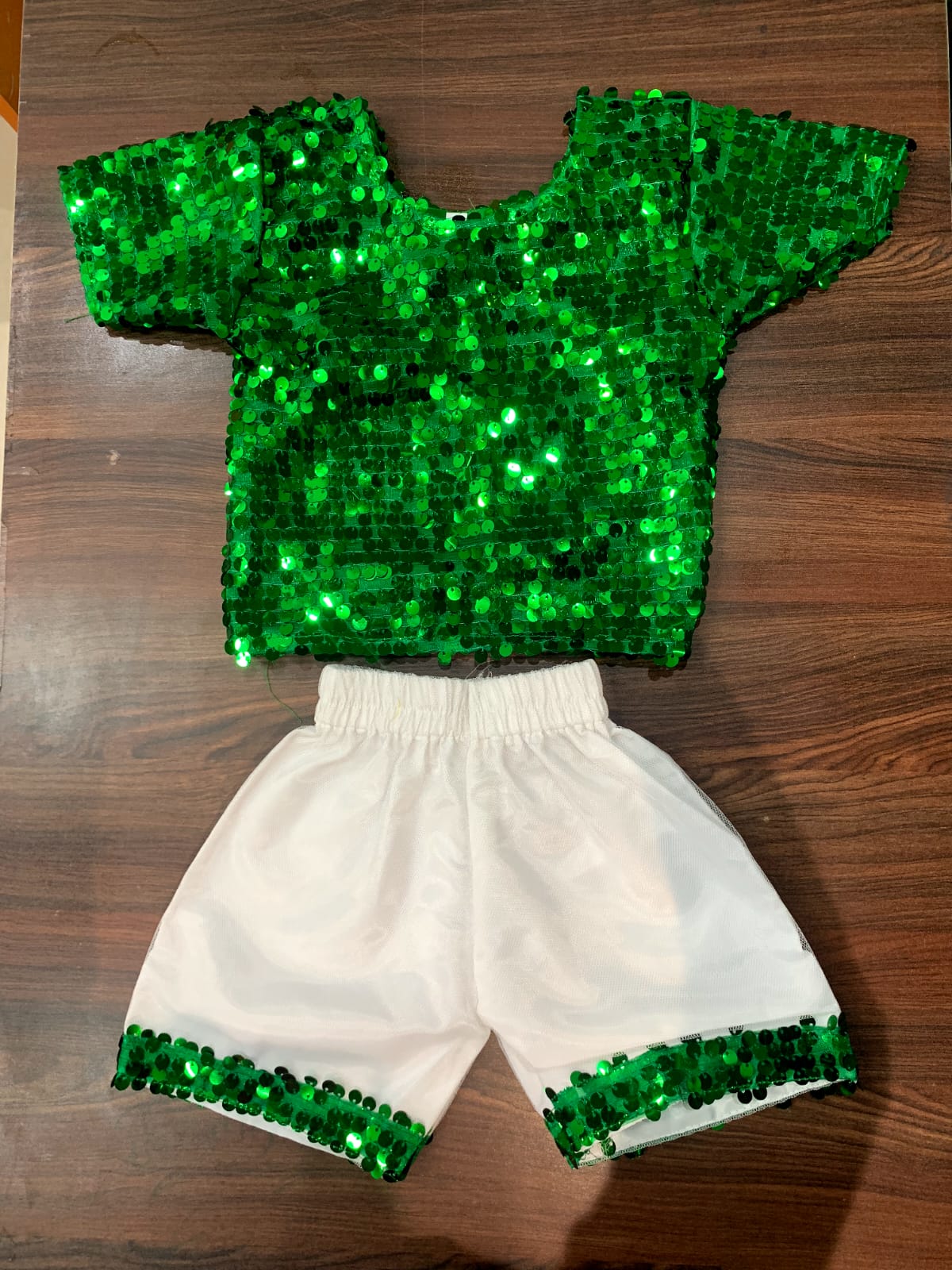 Green And White Western Dress For Boys