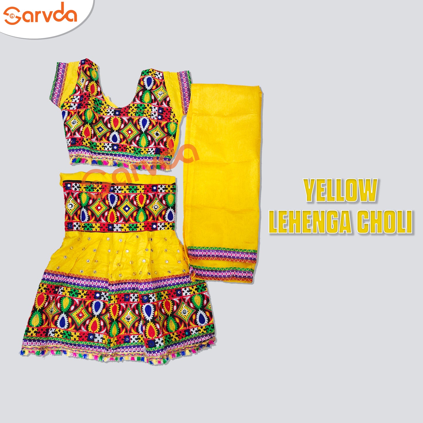 Mirror Lahenga choli - Yellow