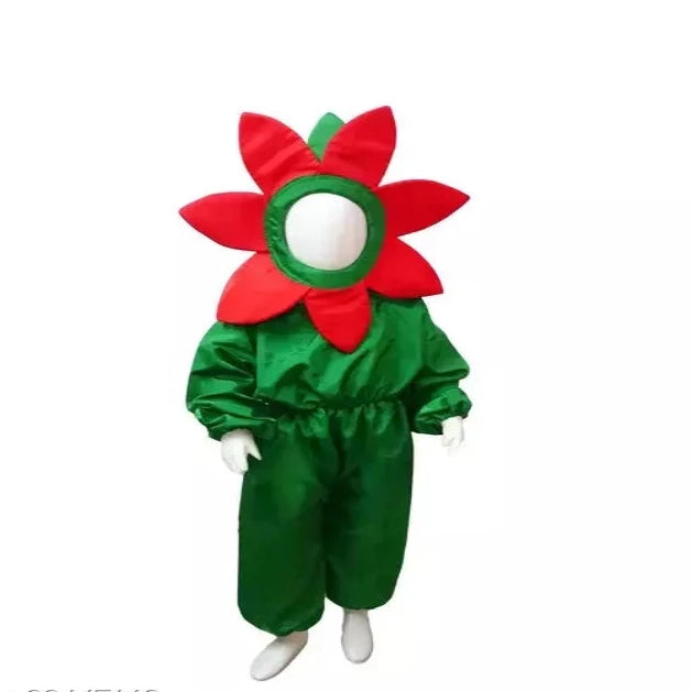 Red- Single Layer flower Costume Cutout Without Jumpsuit