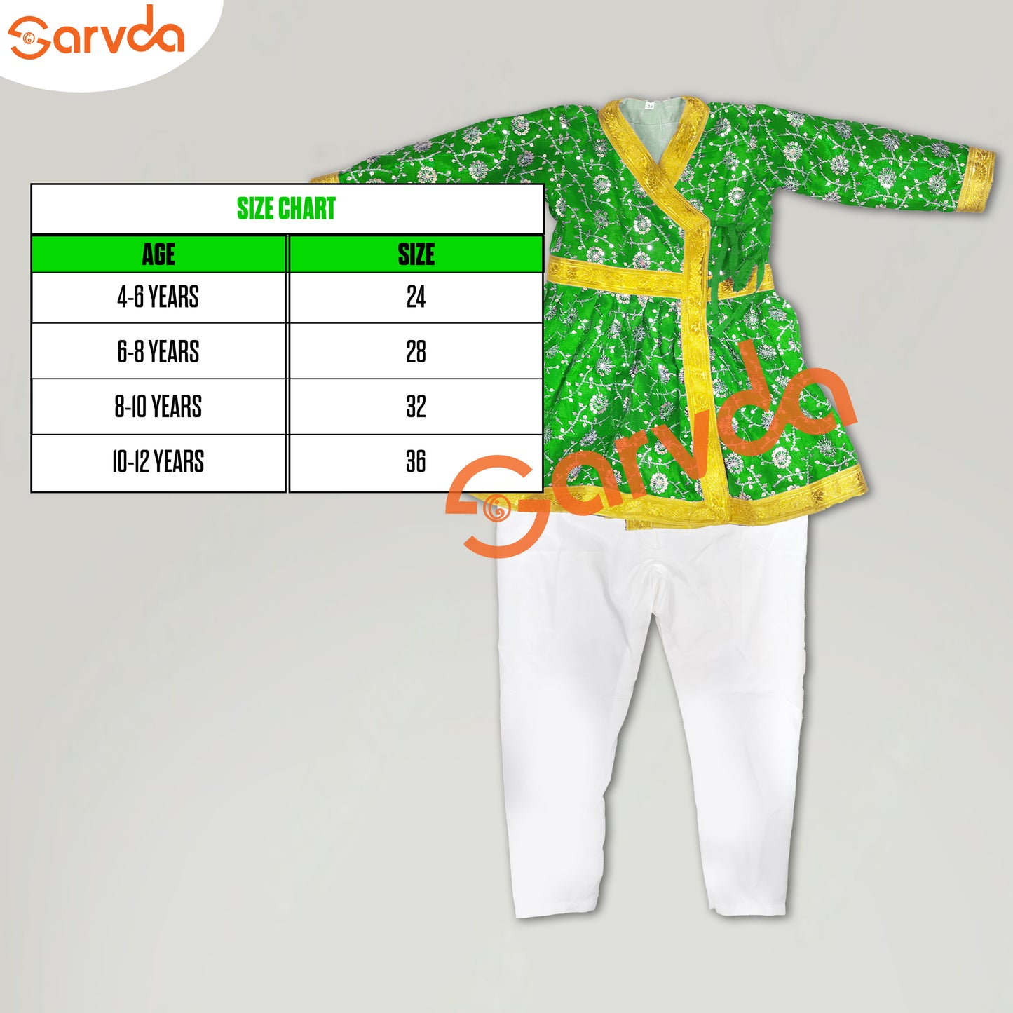 Embroidery Green Angrakha with Pajama (God/Akabar/Maharaja/Marathi/Shivaji/Others)