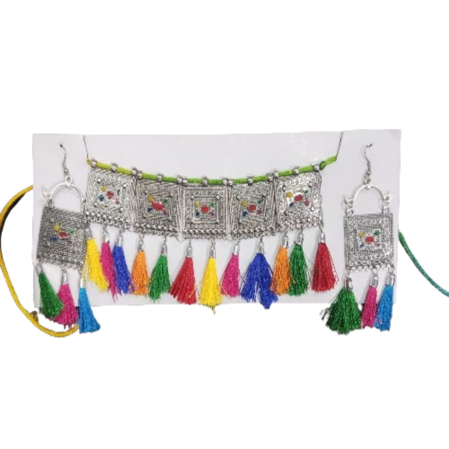 Gujrati/ Kalbelia Jewellery Set Multicolor