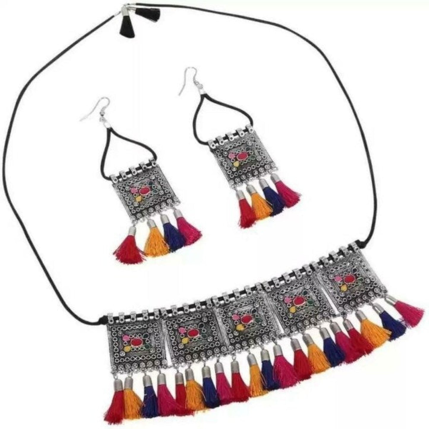 Gujrati/ Kalbelia Jewellery Set Multicolor