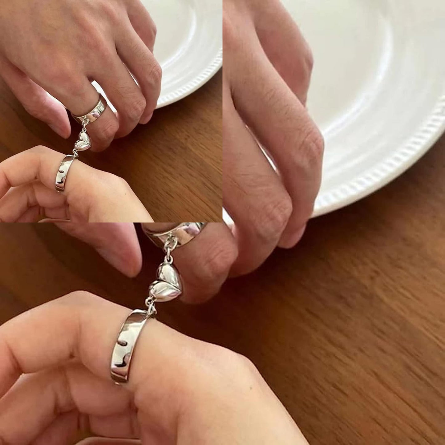 Magnetic Heart Couple Ring