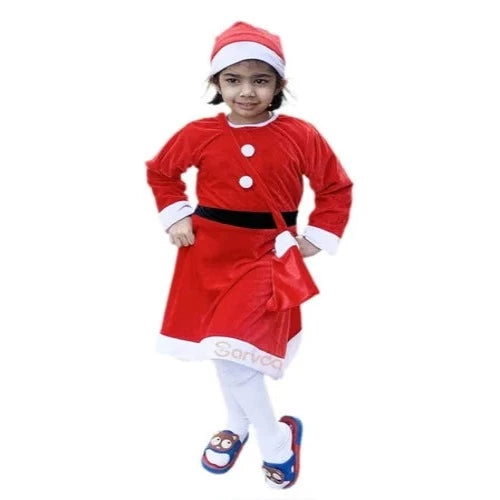 Velvet Santa girl Frock - Premium Quality