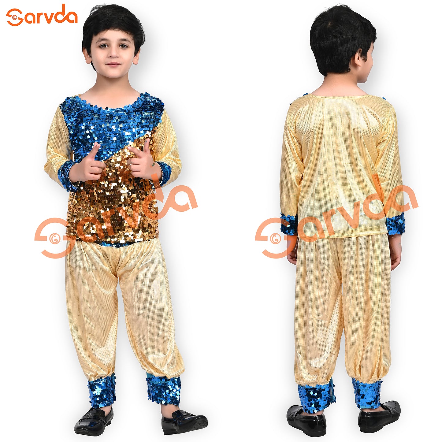 Golden Western with Firozi/golden sequence for boys