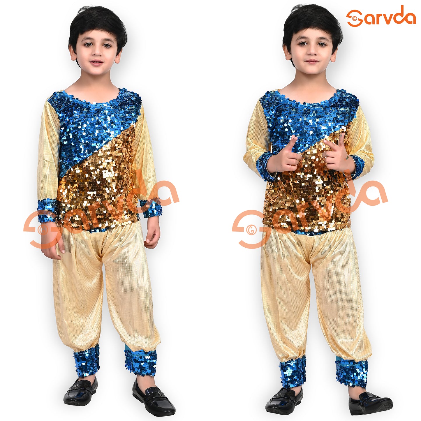 Golden Western with Firozi/golden sequence for boys