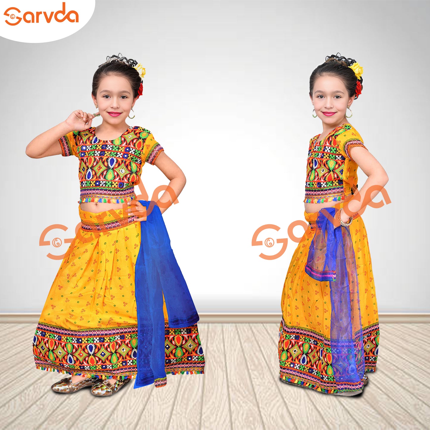 Gujrati Lahenga- Chaniya Choli (Yellow)