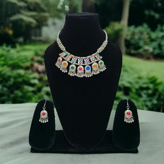 Traditional Silver Necklace Jewellery Set for Women -17 No