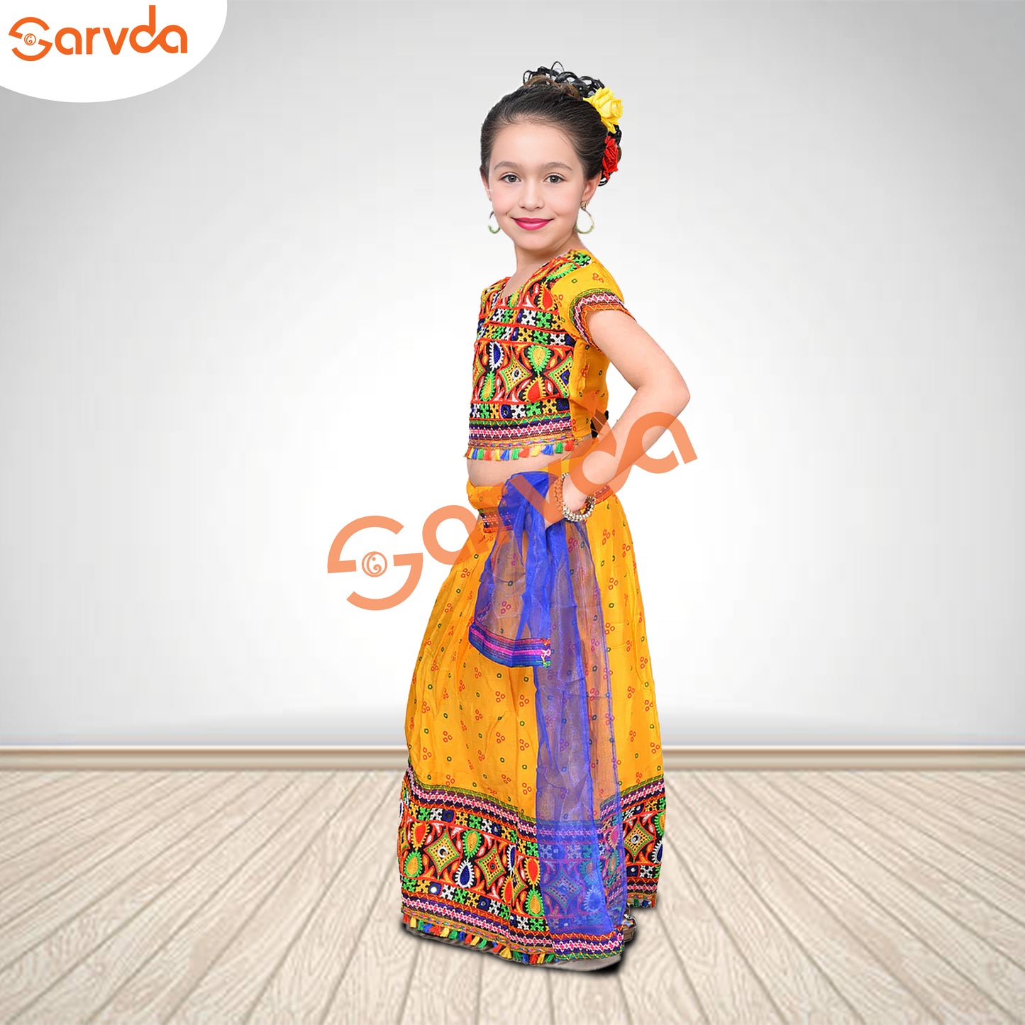 Gujrati Lahenga- Chaniya Choli (Yellow)