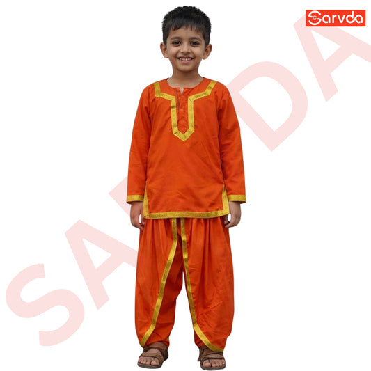 Orange Lace Dhoti Kurta Costume
