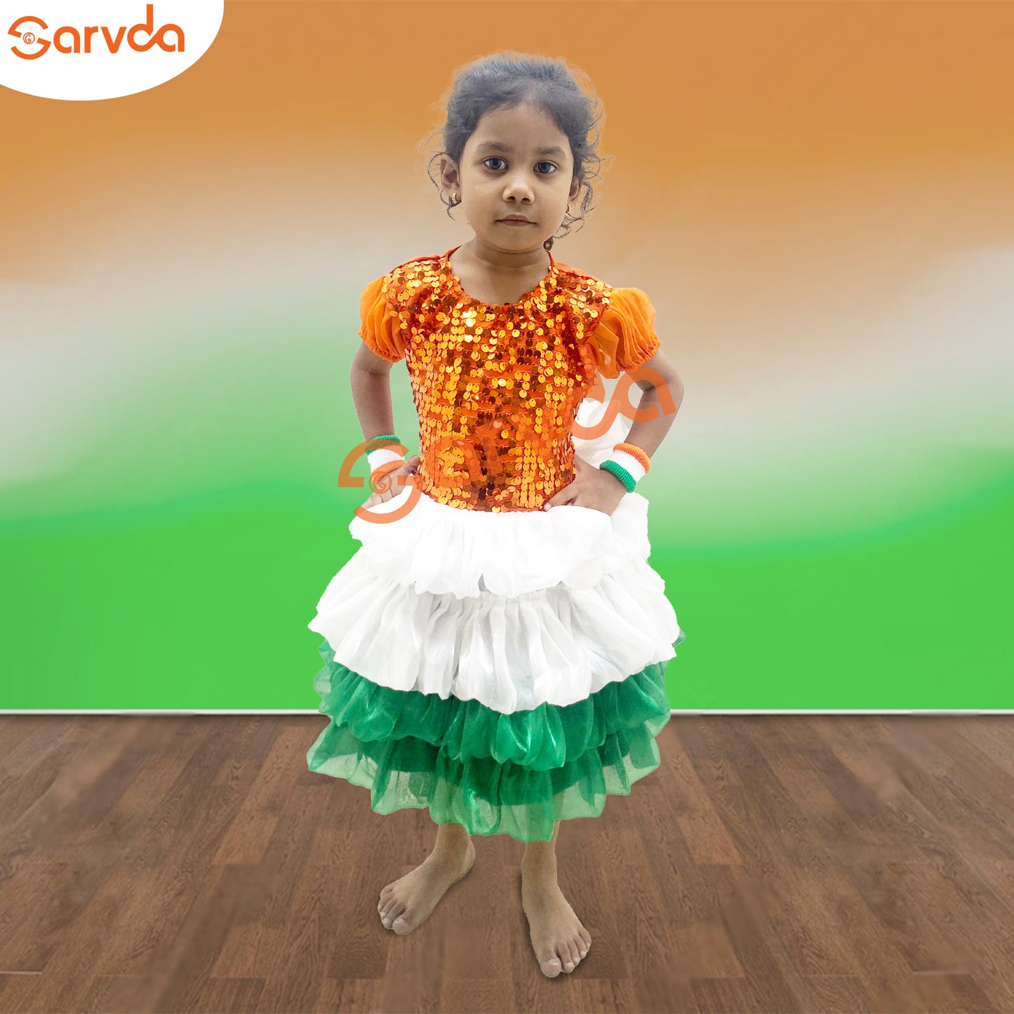 Tricolor / Tiranga Seqence frock Costume
