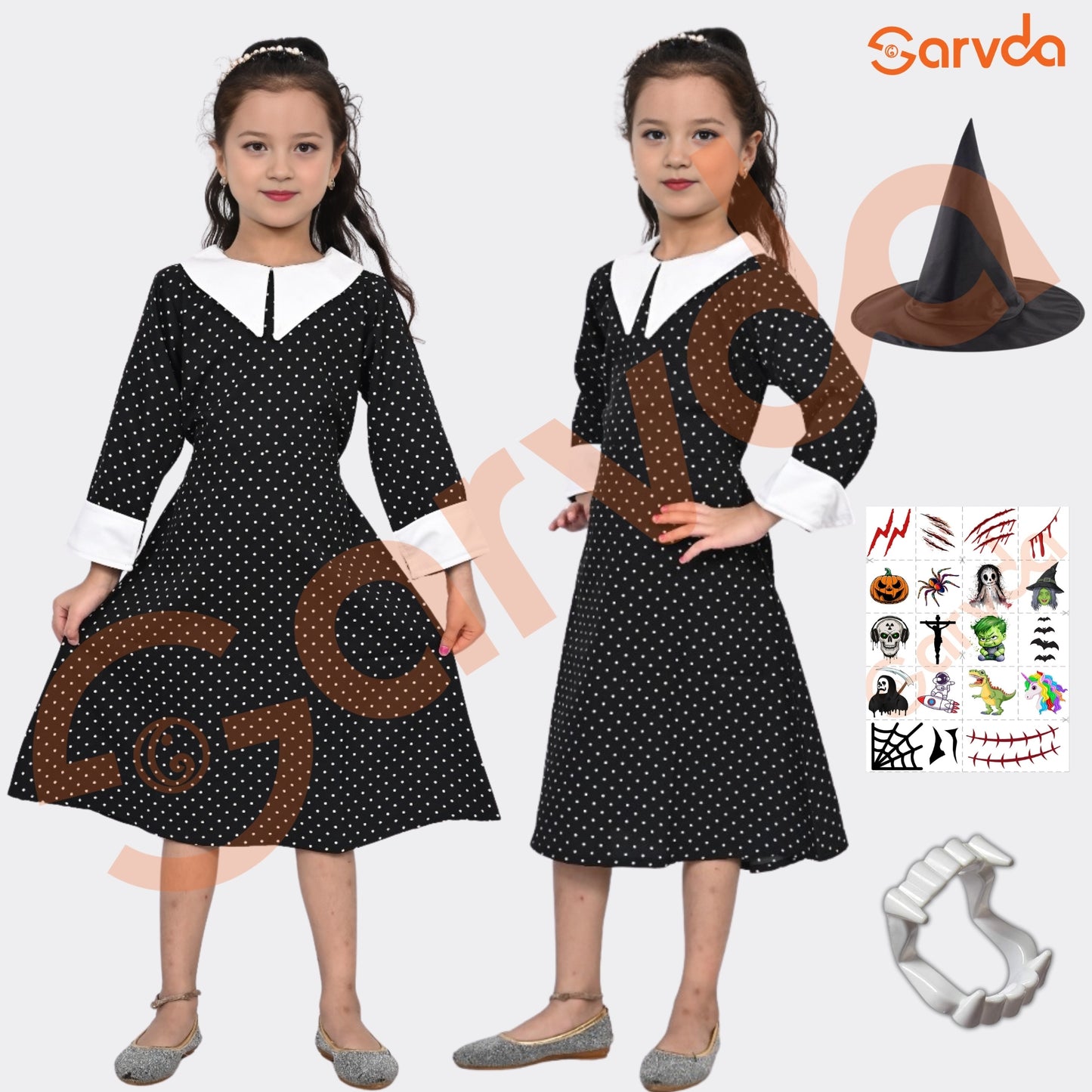 Hallowen Wednesday Dress Costume