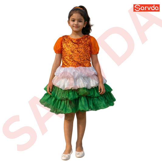 Tricolor / Tiranga Seqence frock Costume
