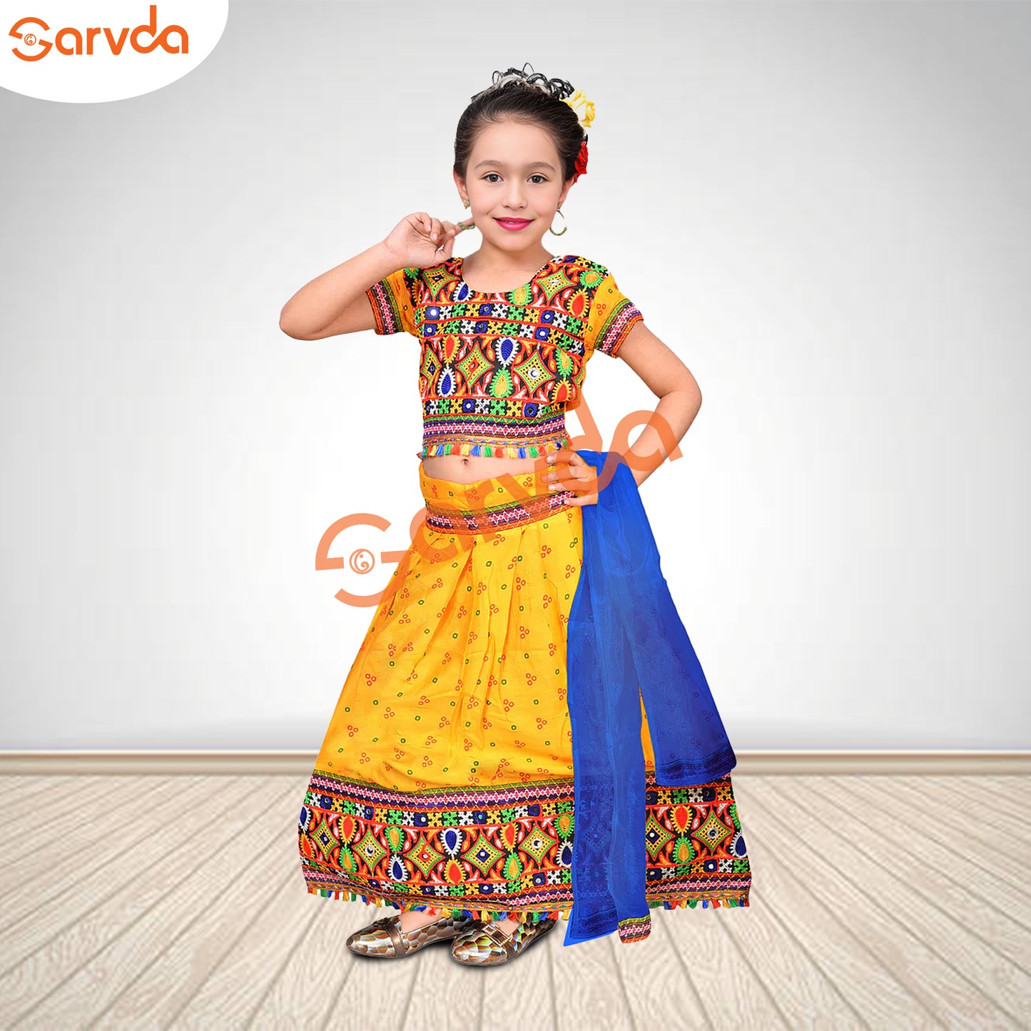 Gujrati Lahenga- Chaniya Choli (Yellow)
